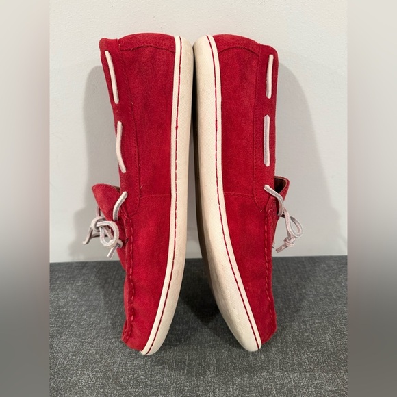Polo Ralph Lauren KALWORTH Shoes Red Suede Leather Loafer Moccasins Men size 15 - Picture 6 of 12